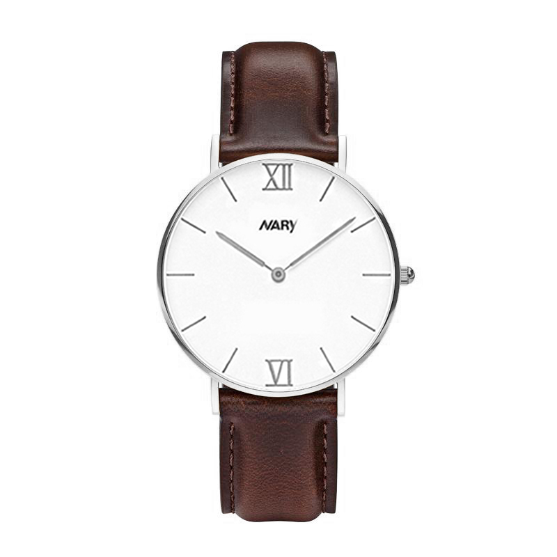 Nơi bán Đồng hồ nữ dây da Grace NARY CH099 (Nâu mặt bạc)