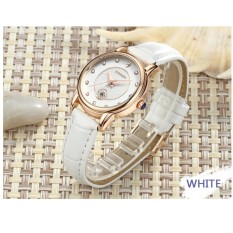 Đồng hồ nữ dây da Sanda 198 lịch ngày sang trọng (Full White)