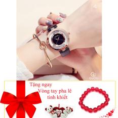 Thông tin Sp Đồng hồ nữ dây da thời trang đá lăn GUOU – tặng vòng tay pha lê   Thiên Phú Store