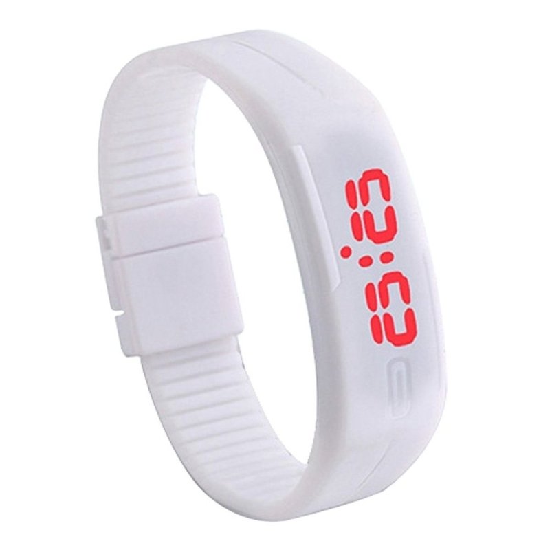 Nơi bán Đồng hồ nữ dây nhựa Sport LED (Trắng)