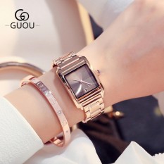 Đồng hồ nữ dây thép không gỉ mặt vuông GUOU cao cấp TP-G8166