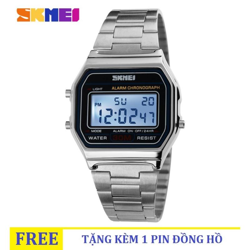 Đồng hồ nữ dây thép không gỉ SKMEI 1123 Digital (Silver) bán chạy