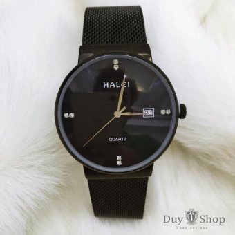 Đồng hồ nữ Halei HL160 dây thép full đen chống nước  