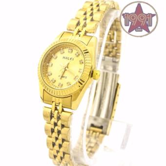 Đồng hồ nữ Halei HL168 chống nước - mặt vàng  