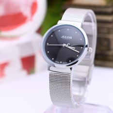 Đồng hồ nữ JULIUS Hàn Quốc dây thép JU1052 (Bạc mặt đen)
