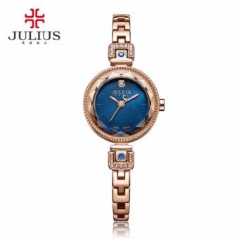 Đồng hồ nữ JULIUS JA981 dây thép vàng đồng mặt xanh  