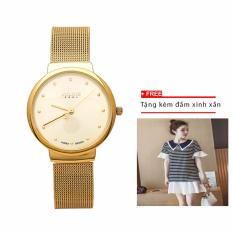 Đồng hồ Nữ Julius JU1052 siêu mỏng (vàng)+tặng 1 đầm nữ xinh xắn