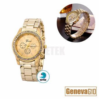 Đồng hồ nữ mạ vàng đính full hạt Geneva G10 (Vàng)  