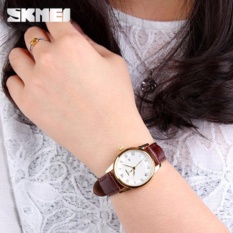 Đồng Hồ nữ Skmei 9058 dây da măt trắng