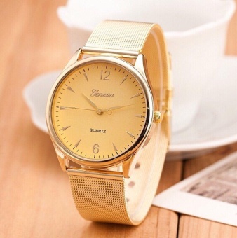 Đồng hồ thời trang nam Geneva dây thép không gỉ Mã 02 ( màu vàng )  