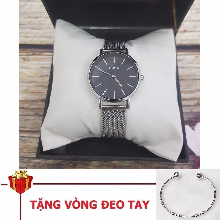 Đồng hồ thời trang nữ cao cấp Guou 6003 - Kính mineral, chống nước 3 ATM - Tặng vòng đeo...