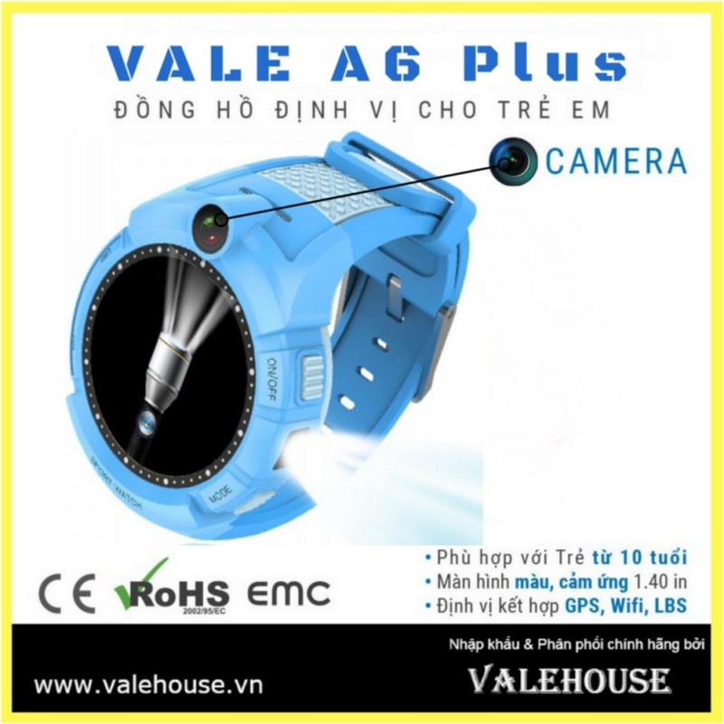 Đồng hồ thông minh trẻ em VALE A6 Plus XANH DƯƠNG 002 bán chạy