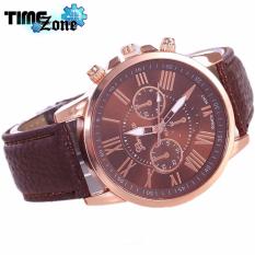 Đồng hồ Unisex dây da Geneva cá tính (Dây Nâu, Mặt Nâu) + Tặng Kèm Hộp