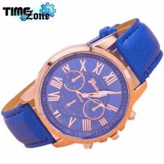 Đồng hồ Unisex dây da TimeZone Geneva cá tính (Dây Xanh Đậm, Mặt Xanh Đậm) + Tặng Kèm Hộp