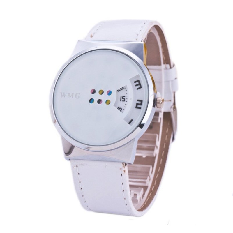 Đồng hồ unisex dây da tổng hợp WMG WMG001-1 (Trắng) bán chạy