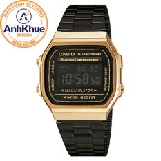 Báo Giá Đồng hồ unisex dây thép không gỉ Casio A168WEGB-1BDF (Đen)   Tâm Watches