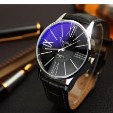 Đồng hồ nam dây da yazole 315 mặt số la mã độc đáo