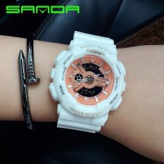 Fashion Colorful Jelly Multifunction Student Sport Watch LED Digital Dual Display Waterproof Woman Watch – intl