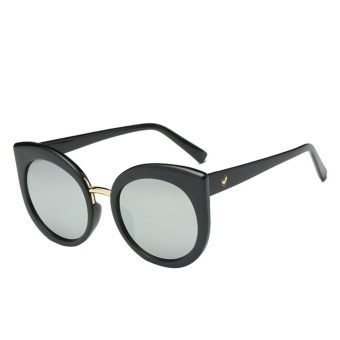 Fashion Women Female Girl Lady Cat Eye Metal Sunglasses(Black)-one size - intl  