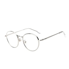 Giá Female Common Glasses Flat Circle Round Metal Sunglasses(Silver) – intl