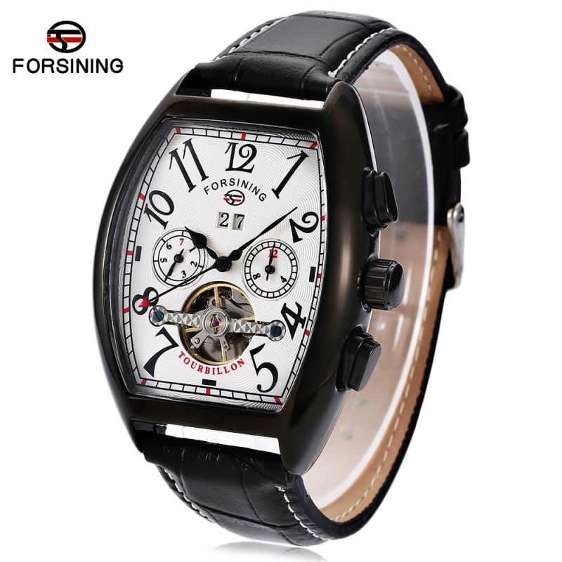 Nơi bán Forsining F201672801 Male Auto Mechanical Watch Tourbillon Date Day Month Display Wristwatch - intl