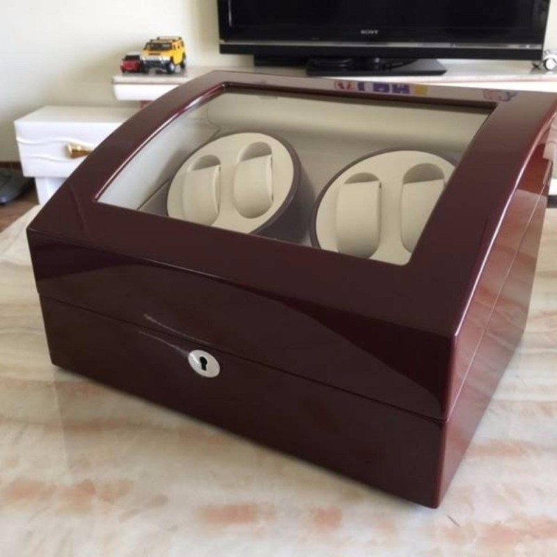 Hộp Đồng Hồ Xoay Automatic Đỏ Mận Cao Cấp 4+6 bán chạy