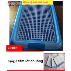 Khay vệ sinh cho chó (màu ngẫu nhiên) dạng lưới cải tiến (HoaMy A 377b)+ Tặng 3 tấm lót chuồng, sàn xe.