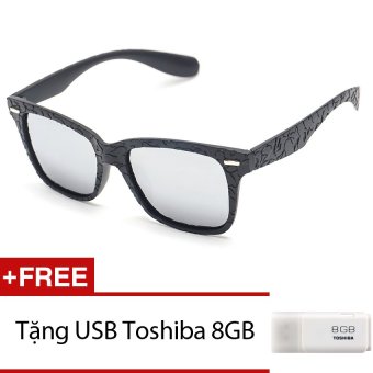 Kính mát nam - nữ MKH 7807 (Trắng tráng gương). + Tặng 1 USB Toshiba 8GB  