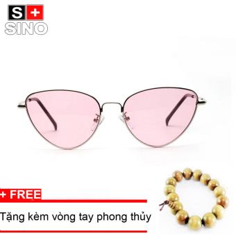 Kính mắt nữ Sino S1045 hồng+Tặng kèm vòng tay phong thủy  