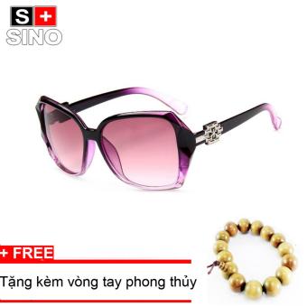 Kính mát nữ Sino sành điệu S1046 tím+Tặng kèm vòng tay phong thủy  