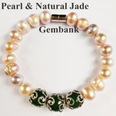 Lắc Tay Đá Cẩm Thạch Và Ngọc Trai Tự Nhiên GEMSTONE BANK