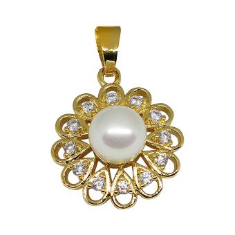 Mặt dây chuyền cao cấp Flower and Pearl MK06