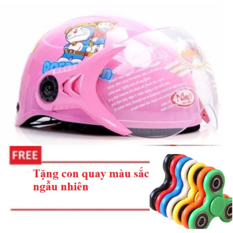 Mũ bảo hiểm cao cấp dành cho trẻ em tặng con quay màu ngẫu nhiên