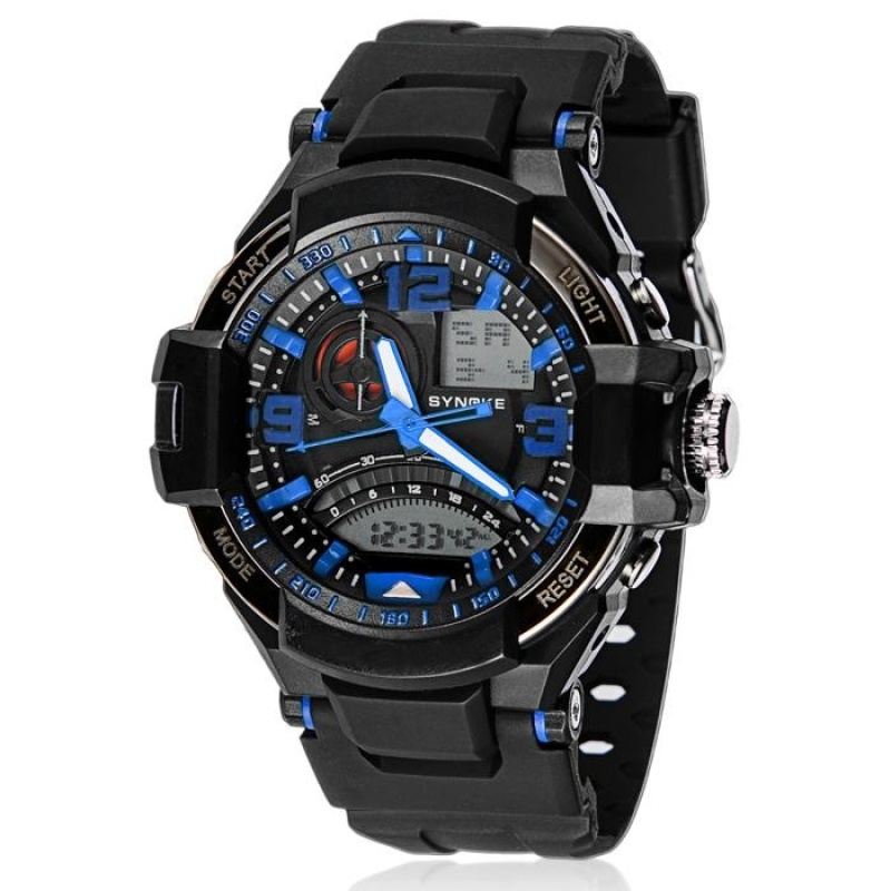 Multi Function Military Digital LED Quartz Sports Watch Waterproof Blue - intl bán chạy