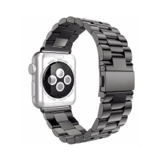 Cập Nhật Giá niceEshop Apple Watch Band, Solid Stainless Steel Replacement Strap Polished Metal Watchband With Folding Clasp For Apple Watch 42mm Black – intl niceE shop