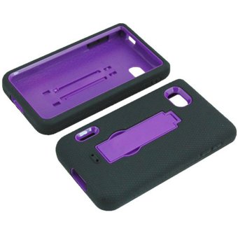 niceEshop PC Silicone Double Layer Hybrid Kickstand Case for LG Optimus F3 LS720 (Violet) - Intl  