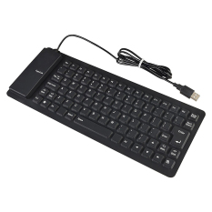 Giảm Giá niceEshop Silicone Foldable Portable Roll Up USB 2.0 Silent Keyboard Keypad,Black   niceE shop