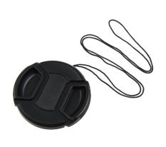 Giá Sốc niceEshop Universal 77mm Center Pinch Lens Cover With Cap Keeper Cable for SLR Cameras (Black)   niceE shop