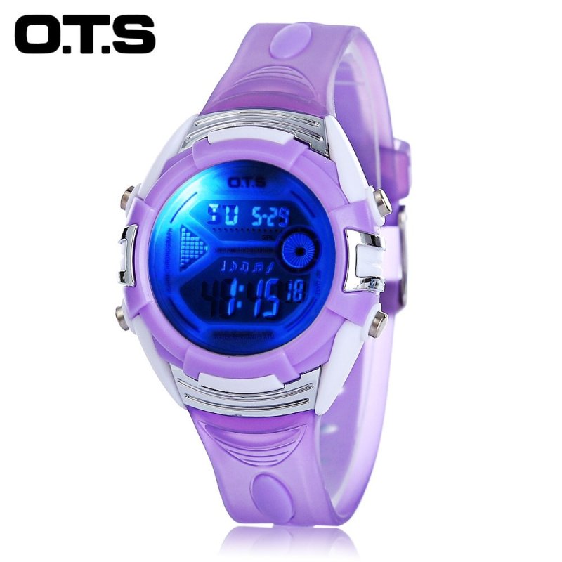 Nơi bán OTS 6999L Children LED Digital Watch Date Day Alarm Display 3ATM Sports Wristwatch (Purple) - intl