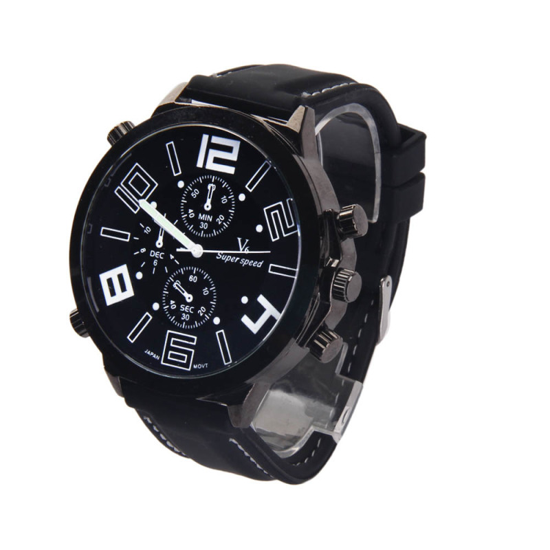 Oversize Men Quartz Silicone Cool Gift Watch Racing Sports Watch White Mark bán chạy