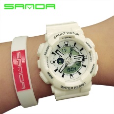 Sanda Thương Hiệu Thời Trang kép đa chức năng-màn hình dạ quang điện tử chống nước thể thao kỹ thuật số ĐÈN LED 29201-quốc tế