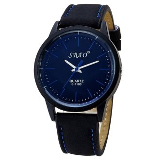 SBAO Fashion Personality Trends Symphony Mirror High-grade Business Belt Watch blue - intl  