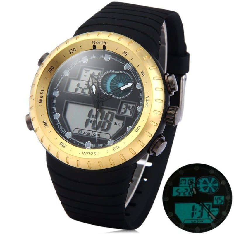 SH LED Watch Digital Analog Wristwatch Gold(Not Specified)(OVERSEAS) - intl bán chạy