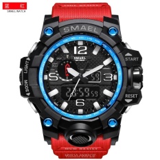 SMAEL 1545 Pure Color Band Waterproof Sport Watch Digital Analog Dual Display Japan Quartz Watch Red – intl