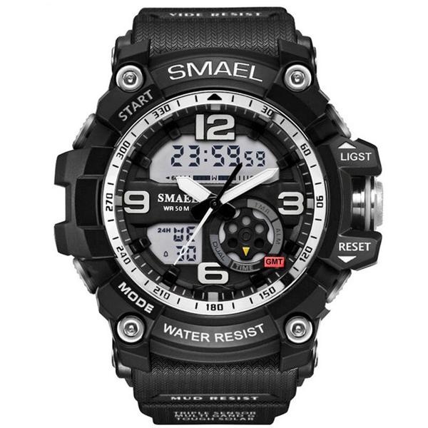 SMAEL 1617 LED Digital Watch Digital Analog Dual Display Japan Movement Men Watch Black - intl