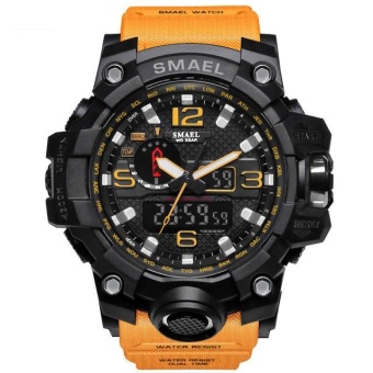 SMAEL Brand Men Sports Watches Dual Display Analog Digital LED Electronic Quartz Wristwatches Waterproof Swimming Military Watch - intl  