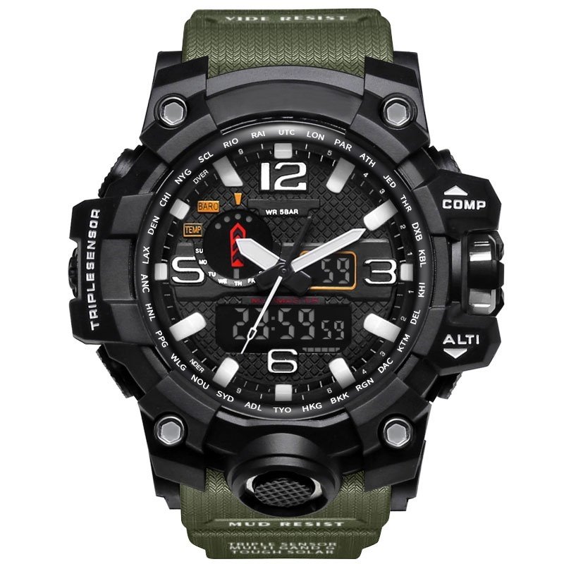 SMAEL Brand Watch 1545 Waterproof Fashion Watch Men Sport Analog Quartz-Watch Dual Display LED Digital Electronic Watches relogio masculino -...