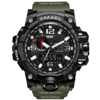 SMAEL Watch 1545 S-SHOCK Series of Gold Jungle Luxury Style Outdoor Sports Mens Dual Display Electronics Watch - intl  