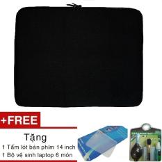 Túi chống sốc Laptop 14 inch + tặng Bộ vệ sinh 6 món và Miếng lót bàn phím 14 inch