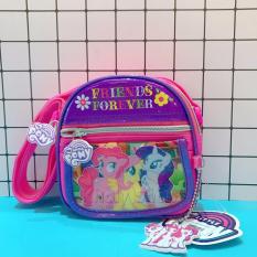 TÚI ĐEO CHÉO 3 NGĂN HÌNH PONY MÀU HỒNG TÍM ĐÁNG YÊU DÀNH CHO BÉ GÁI (THÁI LAN) – 280PN72164200 – (14x5x14cm)